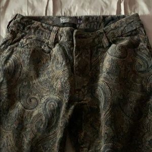 Gap velvet paisley boot cut pants sz 4